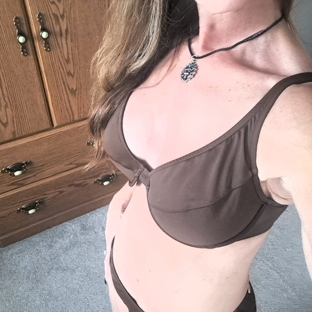 Venus 2 Piece Brown Bikini Bottom Size 6 / Underwire Top Size DD - Picture 4 of 6